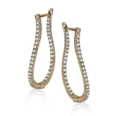 Hoop Earring in 14k Gold with Diamonds