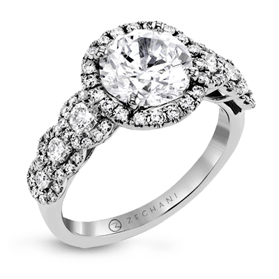 ZR1494 Engagement Ring in 14k Gold with Diamonds