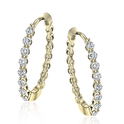 Hoop Earring in 18k Gold with Diamonds