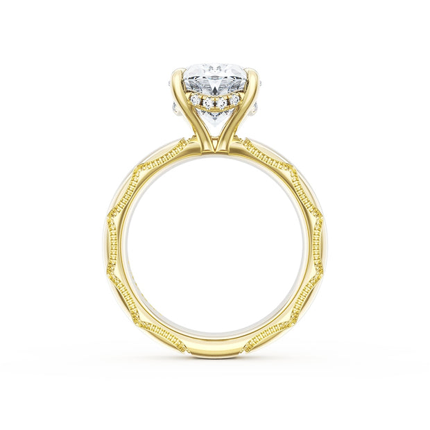 Tacori Oval Solitaire Cigar Band Engagement Ring