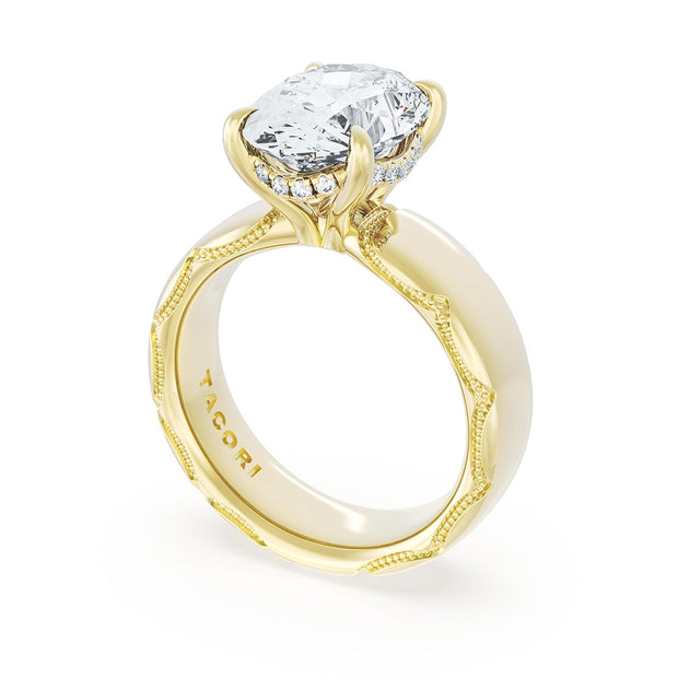 Tacori Oval Solitaire Cigar Band Engagement Ring