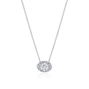 17"" Horizontal Oval Bloom Diamond Necklace