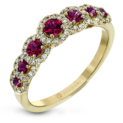 Color Ring in 14k Gold with Diamonds
