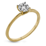 Bague de fiançailles ZR1587 en or 14 carats avec diamants