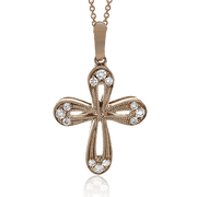 Pendentif croix ZP464 en or 14 carats avec diamants