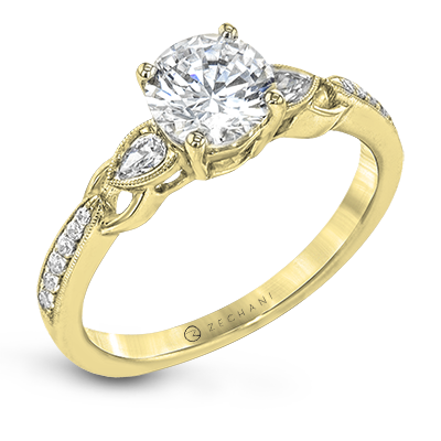 ZR1472 Engagement Ring in 14k Gold with Diamonds