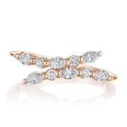 Marquise and Round Diamond Ring in 18kt Rose Gold