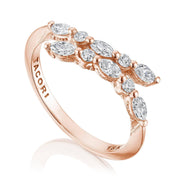 Marquise and Round Diamond Ring in 18kt Rose Gold