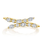 Marquise and Round Diamond Ring in 18kt Yellow Gold
