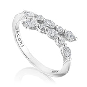 Marquise and Round Diamond Ring in 18kt White Gold