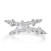 Carré and Round Diamond Ring in 18kt White Gold