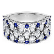 Marquise and Pear Blue Sapphire Mosaic Band