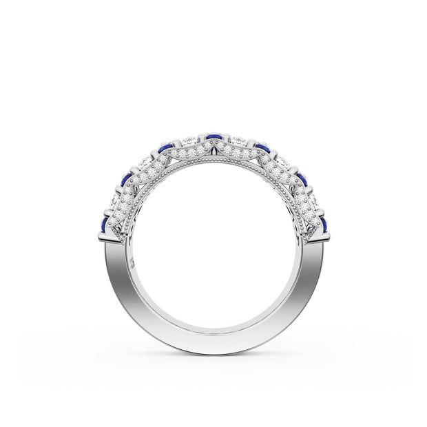 Marquise and Pear Blue Sapphire Mosaic Band