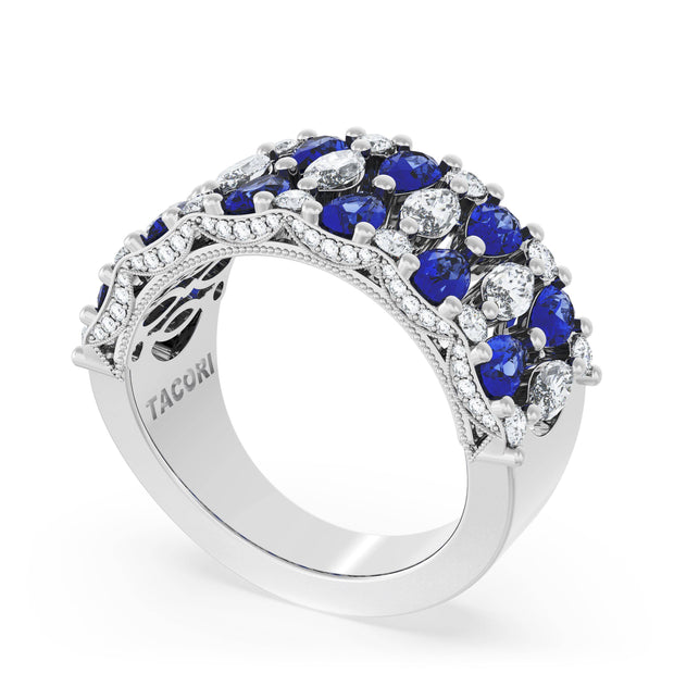 Marquise and Pear Blue Sapphire Mosaic Band