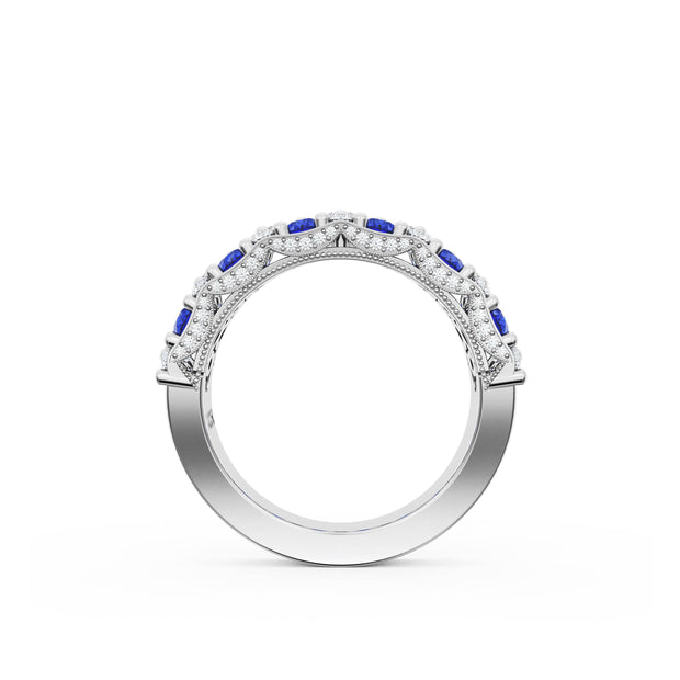 Marquise and Pear Blue Sapphire Mosaic Band