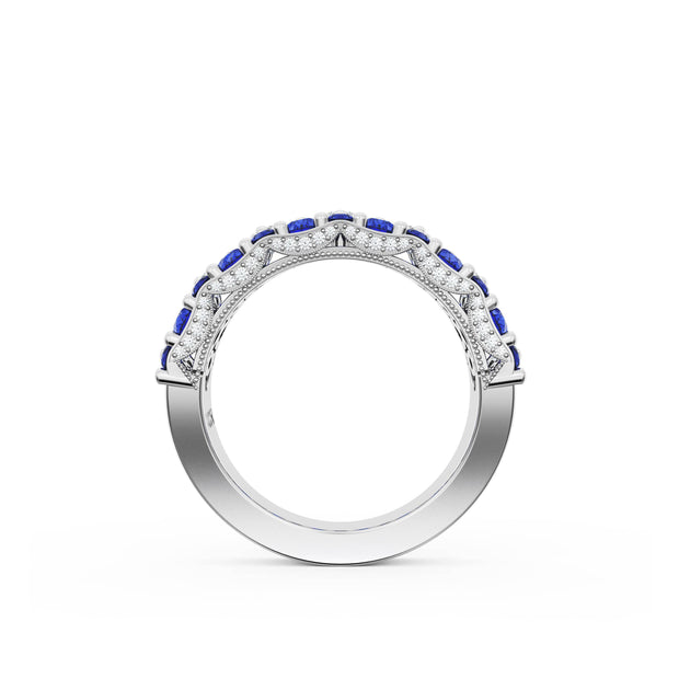 Marquise and Pear Blue Sapphire Mosaic Band