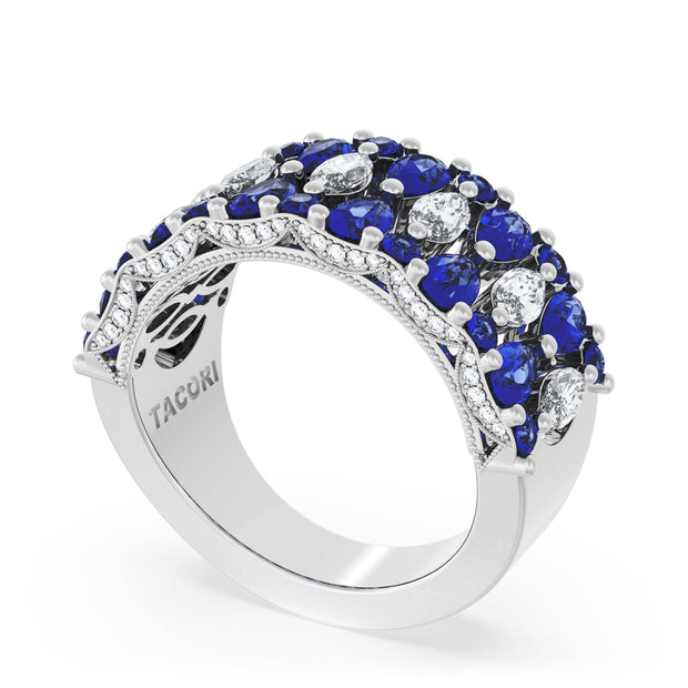 Marquise and Pear Blue Sapphire Mosaic Band