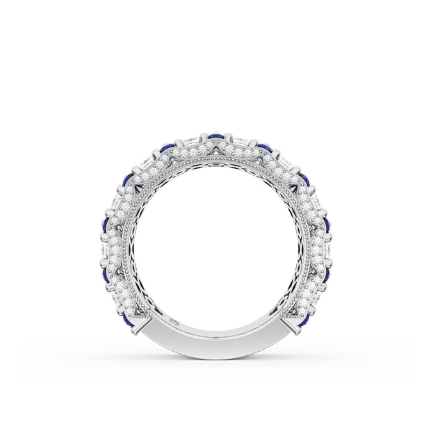 Marquise and Pear Blue Sapphire Mosaic Band