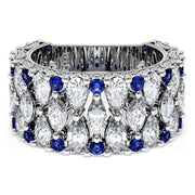Marquise and Pear Blue Sapphire Mosaic Band