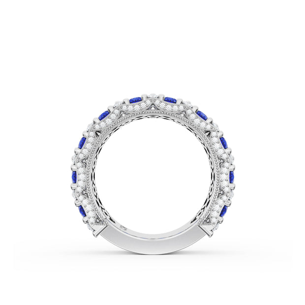 Marquise and Pear Blue Sapphire Mosaic Band
