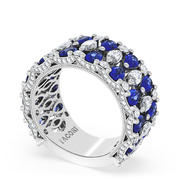 Marquise and Pear Blue Sapphire Mosaic Band