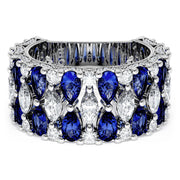 Marquise and Pear Blue Sapphire Mosaic Band