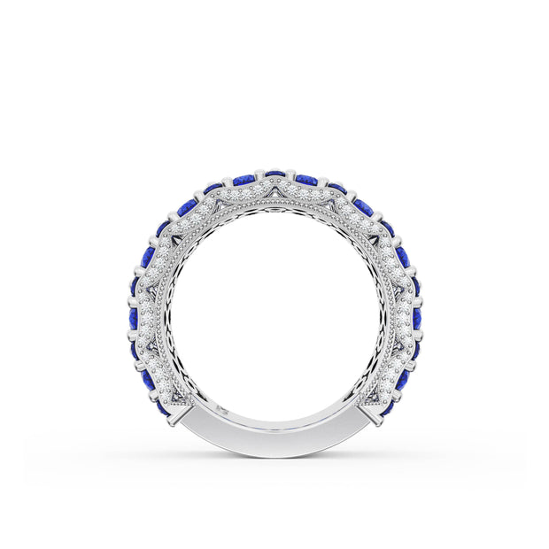 Marquise and Pear Blue Sapphire Mosaic Band