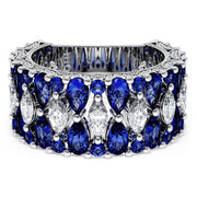 Marquise and Pear Blue Sapphire Mosaic Band