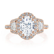 Oval 3-Stone Engagement Ring