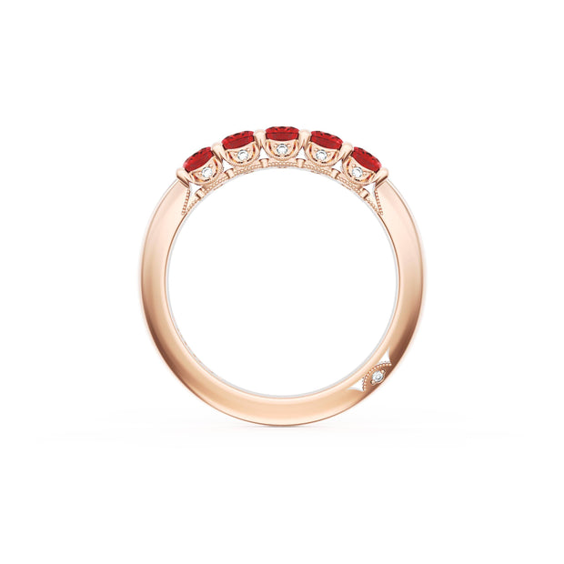 Oval Cut Ruby Eternity Band