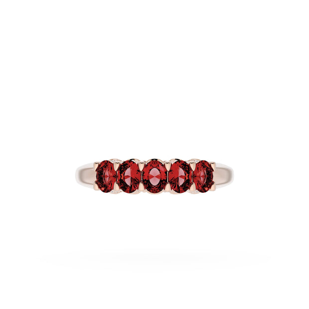 Oval Cut Ruby Eternity Band