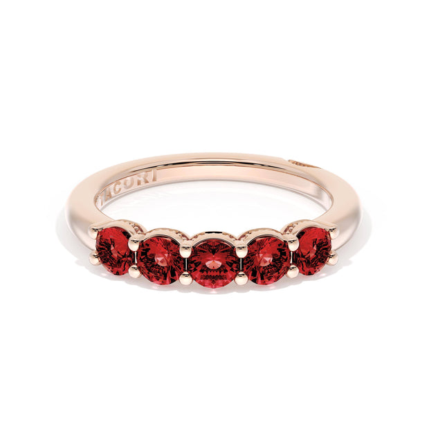 Round Cut Ruby Eternity Band