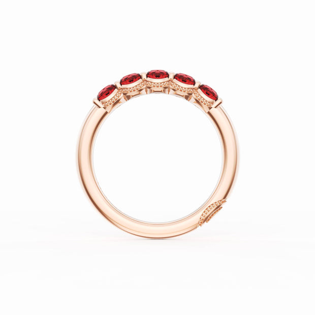 Round Cut Ruby Eternity Band