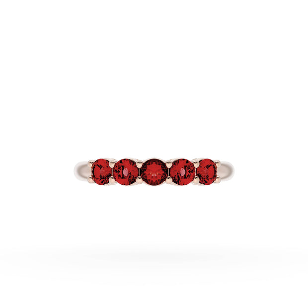 Round Cut Ruby Eternity Band