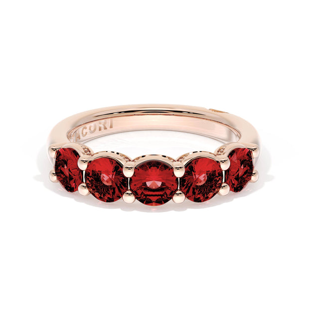 Round Cut Ruby Eternity Band