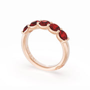 Round Cut Ruby Eternity Band