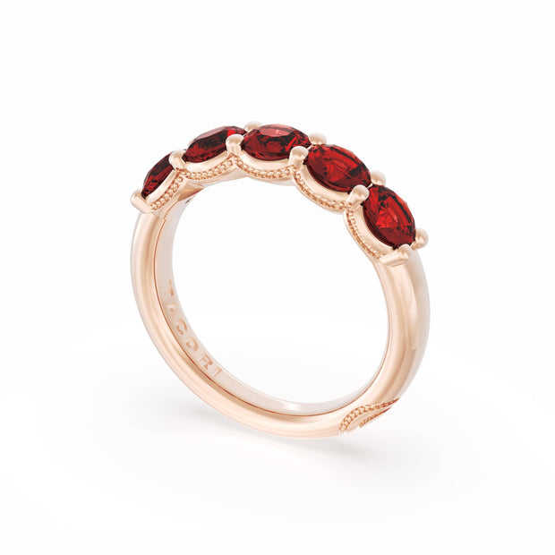 Round Cut Ruby Eternity Band