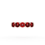 Round Cut Ruby Eternity Band