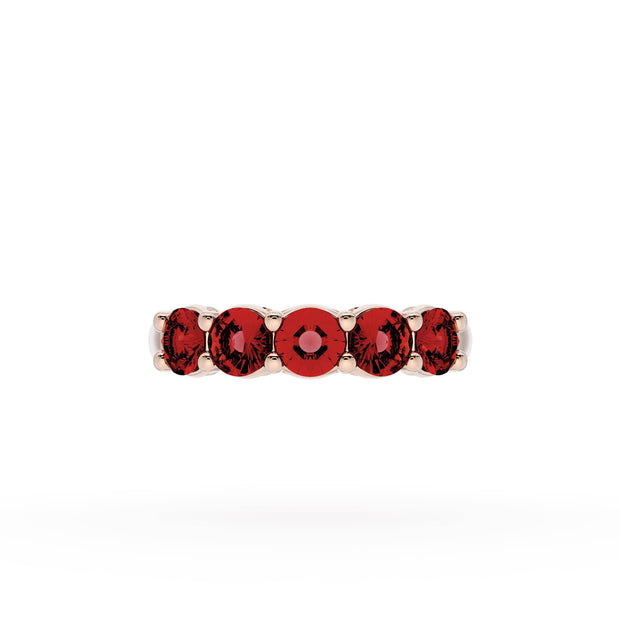 Round Cut Ruby Eternity Band