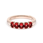 Oval Cut Ruby Eternity Band
