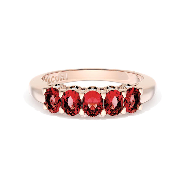 Oval Cut Ruby Eternity Band in 18kt Rose Gold
