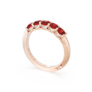 Round Cut Ruby Eternity Band in 18kt Rose Gold