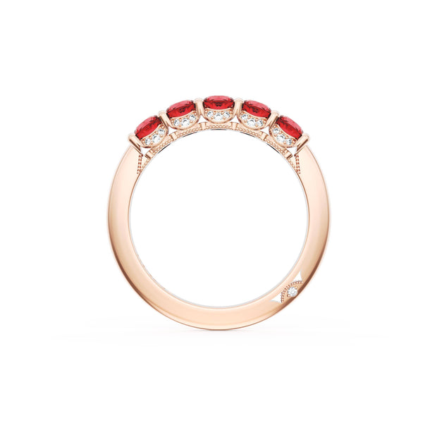 Round Cut Ruby Eternity Band in 18kt Rose Gold
