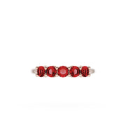 Round Cut Ruby Eternity Band in 18kt Rose Gold