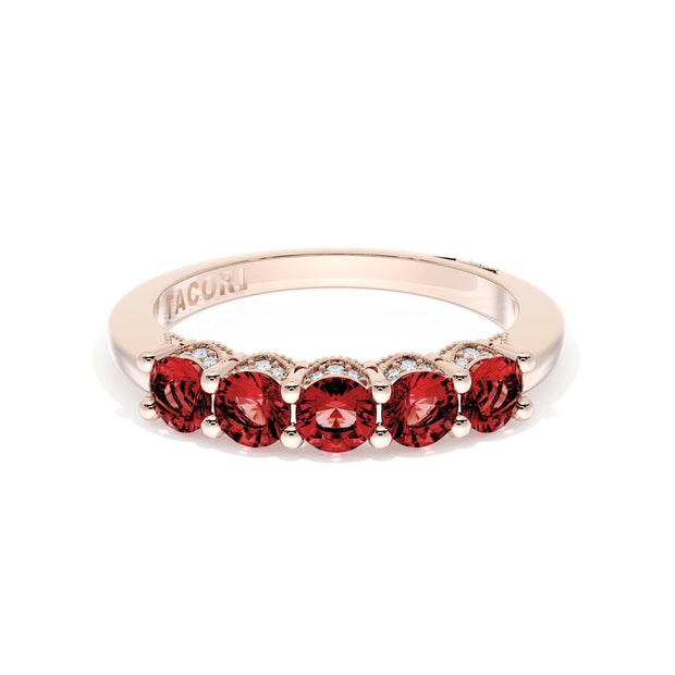 Round Cut Ruby Eternity Band