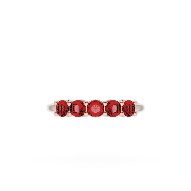 Round Cut Ruby Eternity Band