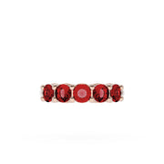 Round Cut Ruby Eternity Band in 18kt Rose Gold
