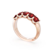 Oval Cut Ruby Eternity Band in 18kt Rose Gold