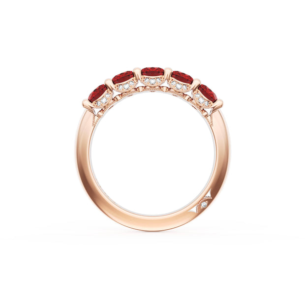 Oval Cut Ruby Eternity Band