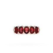 Oval Cut Ruby Eternity Band